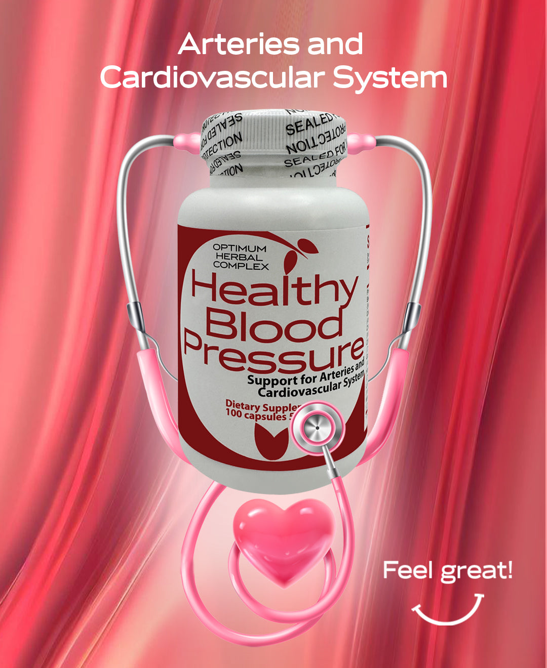 Healthy Blood Pressure - 100 Capsules, 500 mg | Natural Blend with Beetroot & More