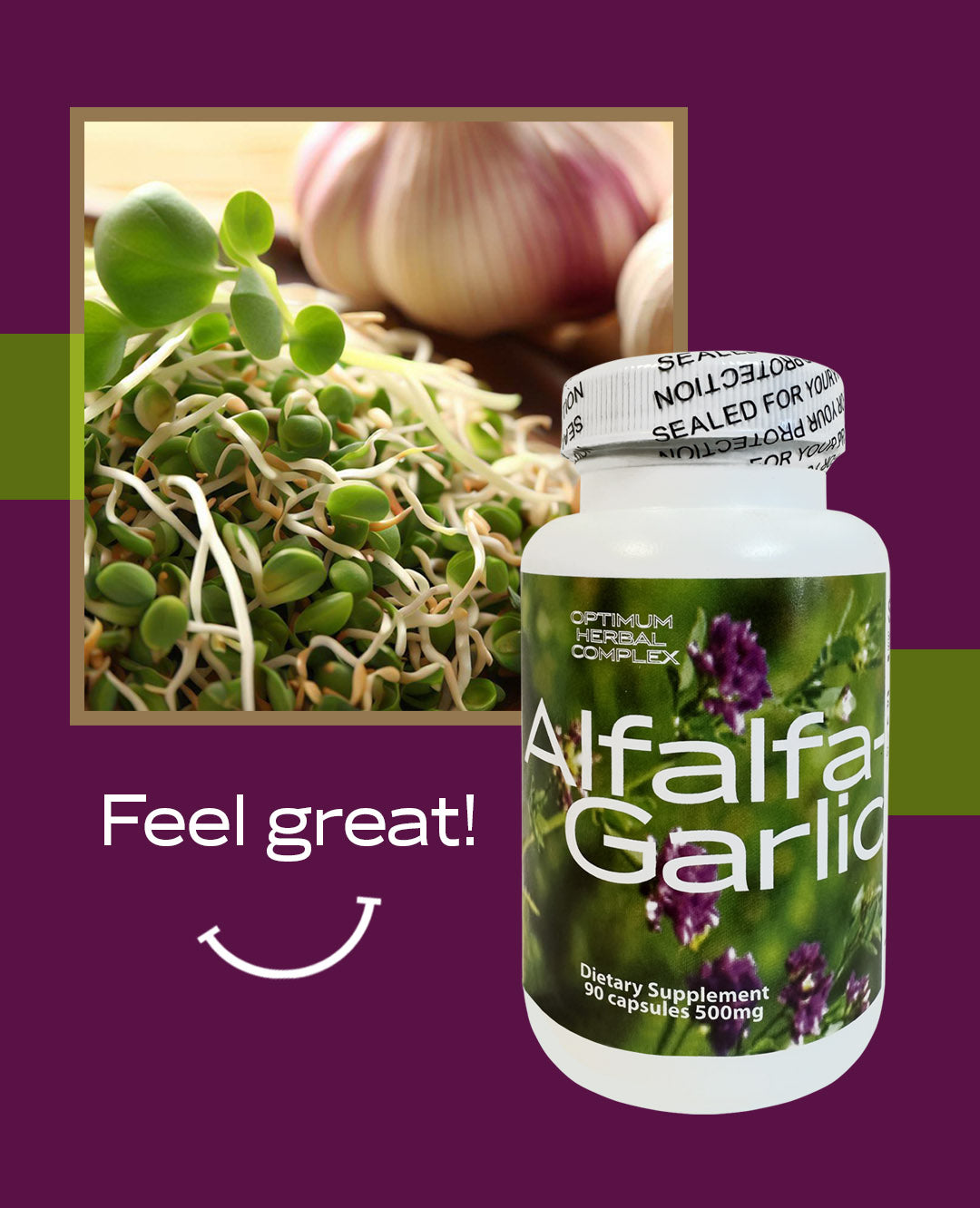 Alfalfa-Garlic | Boost Your Immune System Naturally 90 capsules - 500mg
