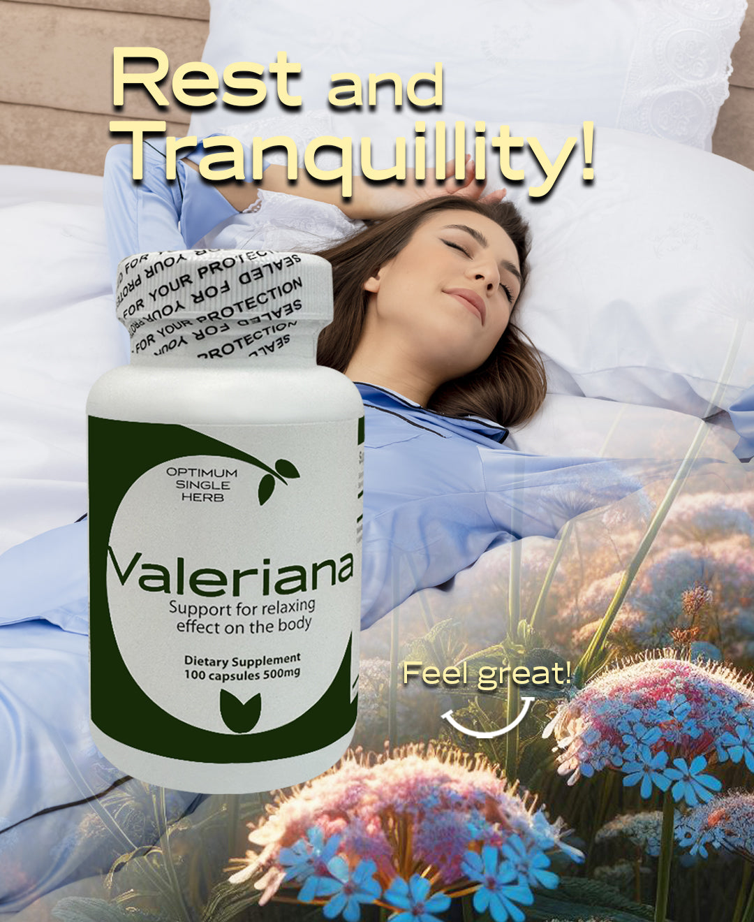 Valeriana Sleep Support - 100 Capsules, 500 mg