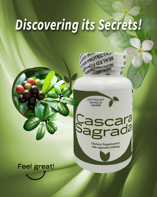 Cascara Sagrada 100 Capsules 500mg | Herbal Supplement