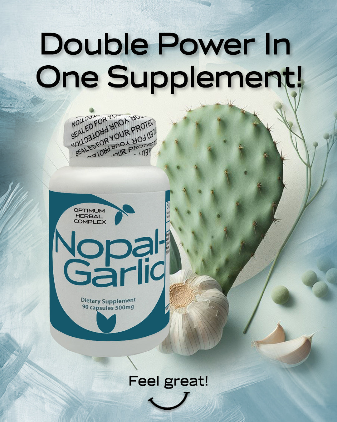 Nopal-Garlic Capsules - 90 Capsules, 500mg