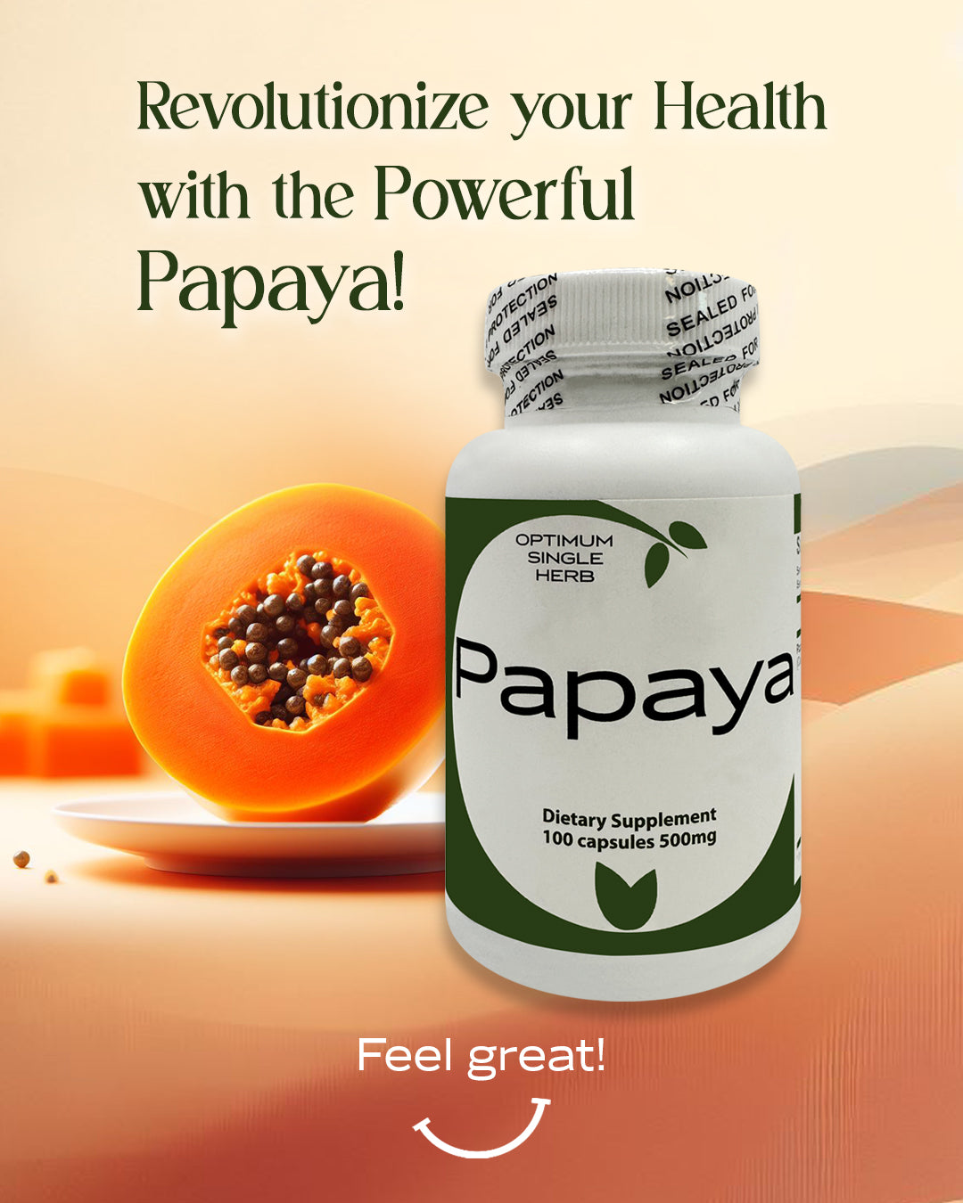 Papaya 100 capsules 500mg
