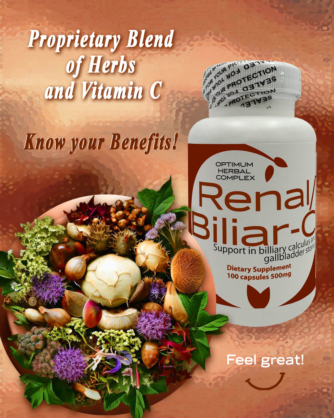 Renal/Biliar-C 100 capsules 500mg | Natural Relief for Kidney and Bladder Stones