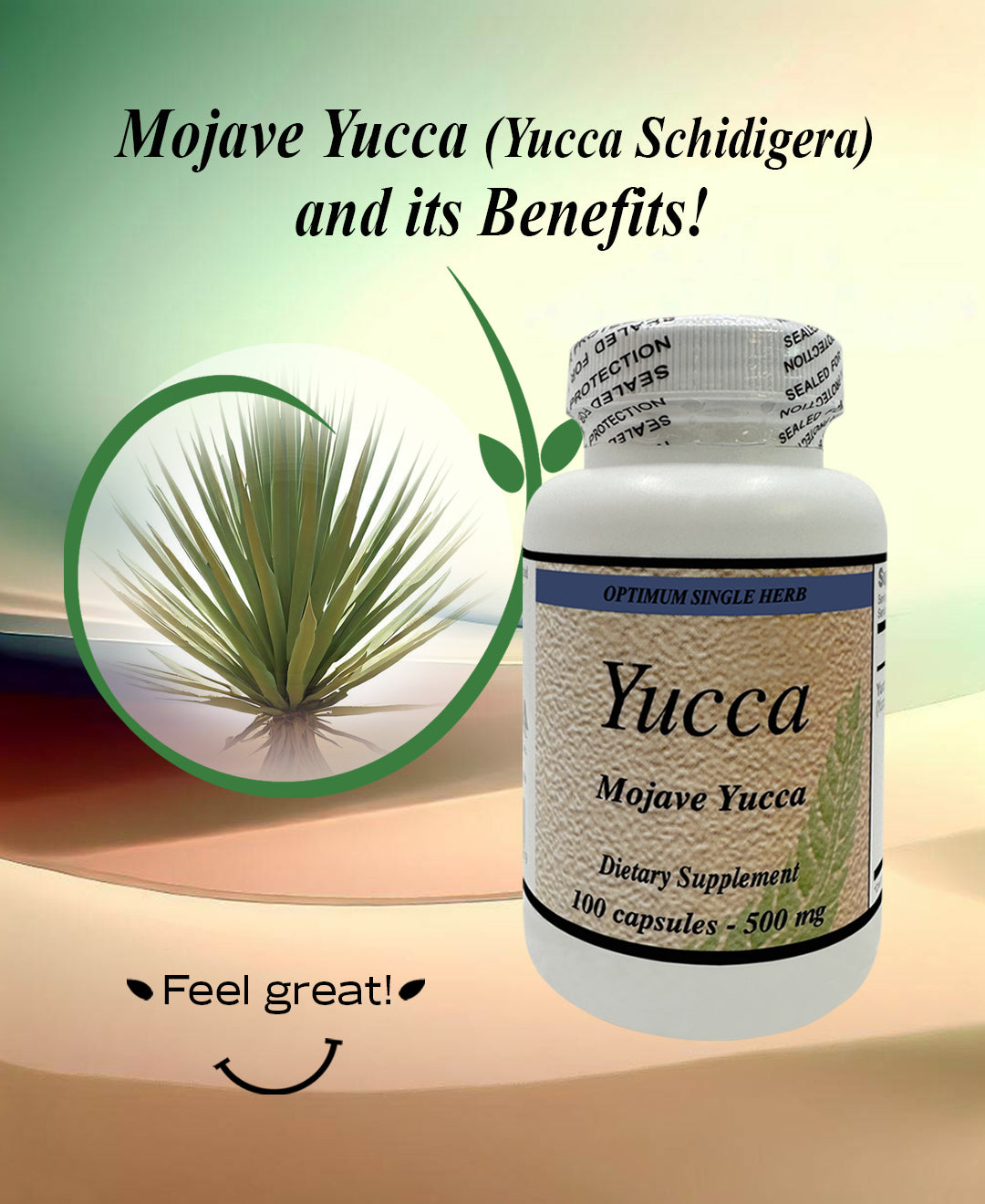 Yucca 500mg 90 Capsules - Powerful Anti-Inflammatory for Joints & Digestion