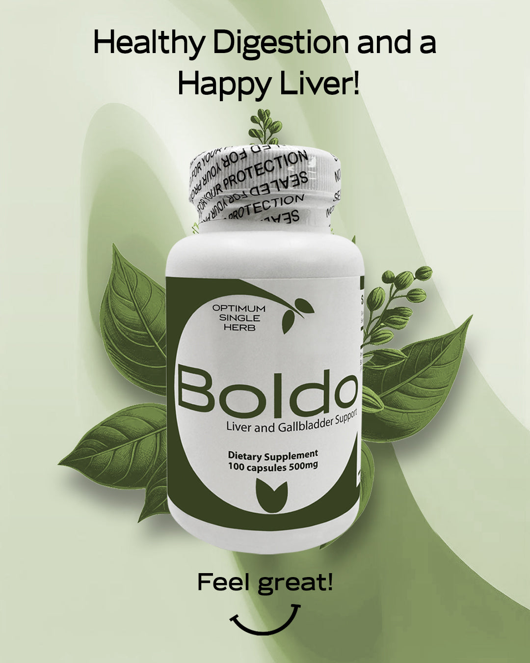 Boldo 100 capsules 500mg - Support Digestive and Liver Health
