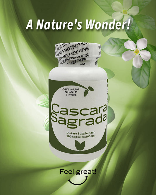 Cascara Sagrada 500mg Capsules - 100 Count Bottle