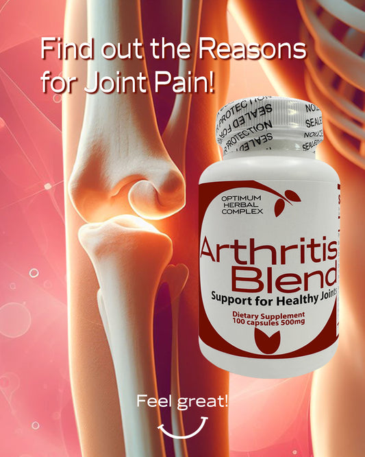 Herbal capsules formulated to reduce joint pain and inflammation, featuring devil's claw, cat's claw, and white willow