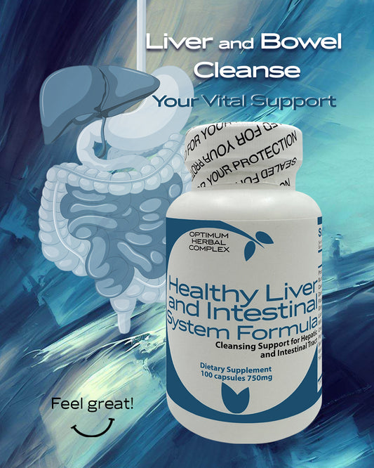 Healthy Liver & Intestinal System Formula 100 Capsules - Digestive and Liver Support Supplement